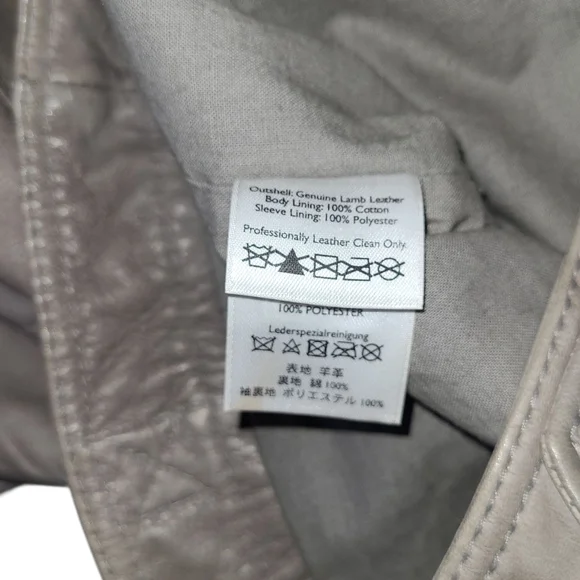 Women's Eddie Bauer Lamb Leather Jacket Medium Light Grey - Picture 8 of 15